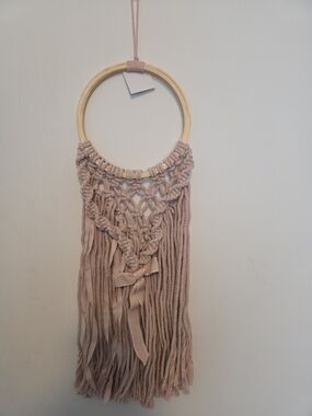 Hobby Lobby Blush Pink Macramé Hoop Wall Hanging